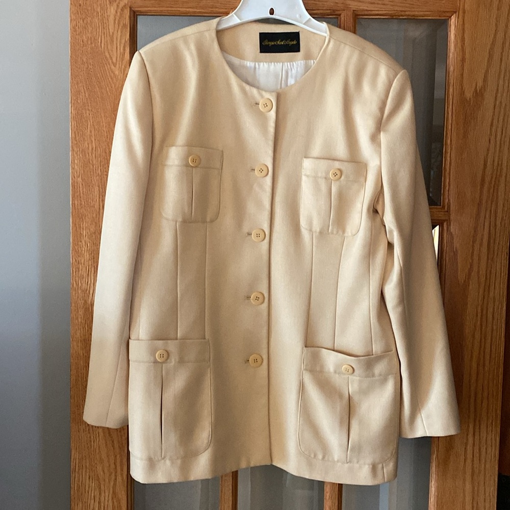 Giorgio San Angelo Vintage Butter Yellow Pantsuit Women’s 14 Pastel Power Set - Picture 11 of 15